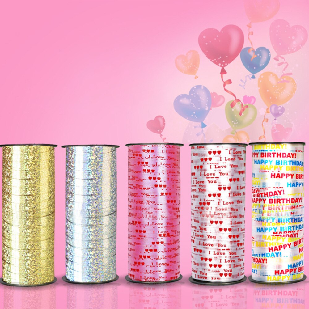 100 Yard Gekrompen Curling Lint Roll Zilver Ballon Linten Voor Partijen Festival Bloemist Ambachten En Cadeaupapier Gouden/Zilveren