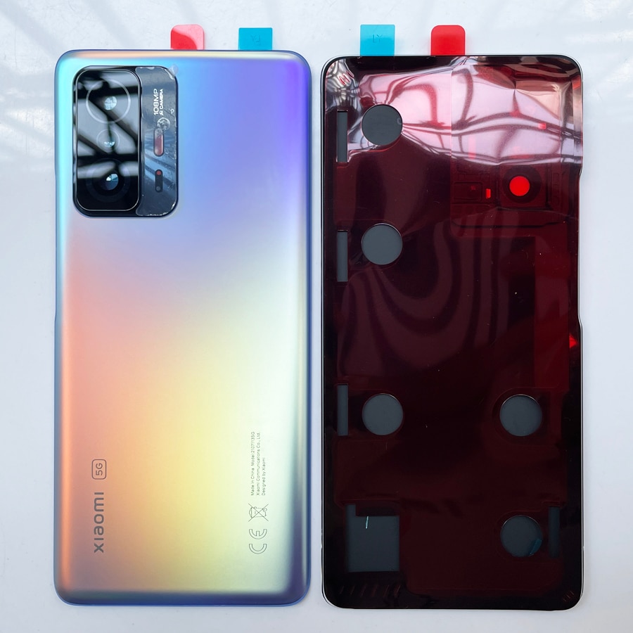 100% Original Glas Zurück Für Xiaomi 11T 5G / 11T Profi 5G Batterie Abdeckung Tür Zurück gehäbenutzen Hinten fallen Ersatz Teile + Kamera Objektiv