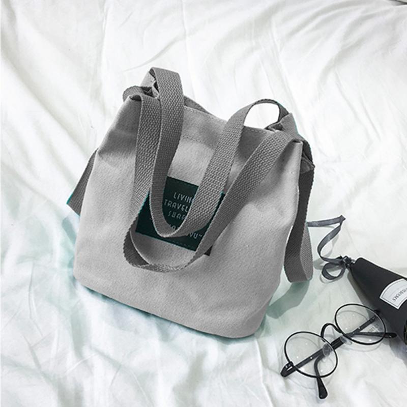 Women Canvas Messenger Bag Mini Single Shoulder Bag Crossbody Women Chlidren School Bag Female Shopping Travel bags: grey