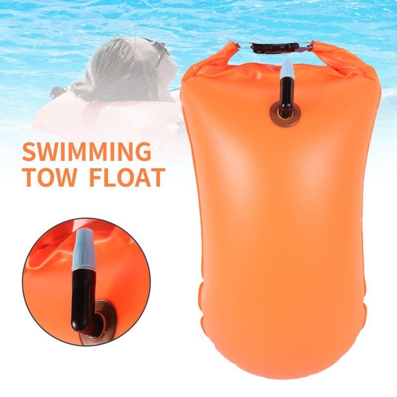 Aufblasbare Schwimmen Boje Leben Tasche Boje Schlepptau Schwimm Tauchen Sicherheit Signal Luft Tasche Aufblasen Ring PVC schweben Wasser Sport Lagerung tasche