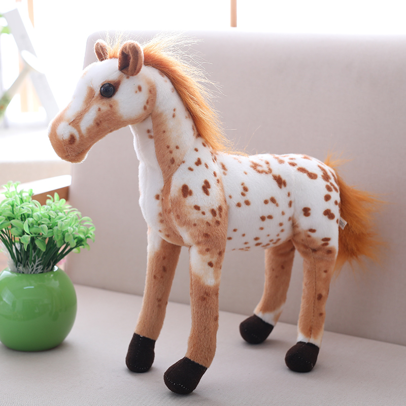 30-90cm 4 estilos caballo de simulación de peluche de juguete de peluche Animal realista muñeca bebé niños tienda de casa decoración Triver juguete de: Negro / 11cm-30cm