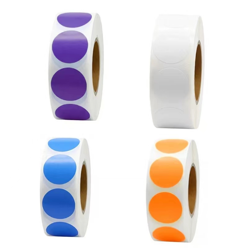 Round Blank Handmade Sticker Roll Dot Stickers Scrapbooking Self-adhesive Color Labels for Marking Classification
