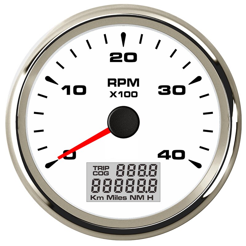 Tacómetro de coche marino con retroiluminación, 7 colores, con LED, reloj de arena, impermeable, 8000 /3000 / 4000 RPM