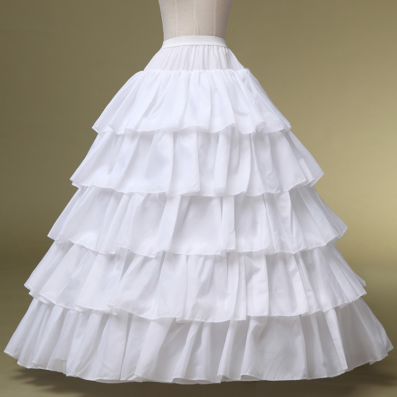 5 Layers Bridal Petticoat for Wedding Dress 4 hoops White Big Wedding Petticoat Ready for