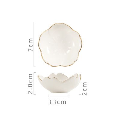 Kersenbloesems Gerechten Creativiteit Gouden Slag Decoratieve Saus Schotel Mini Keramische Kruiden Platen Home Decor Keukengerei: A