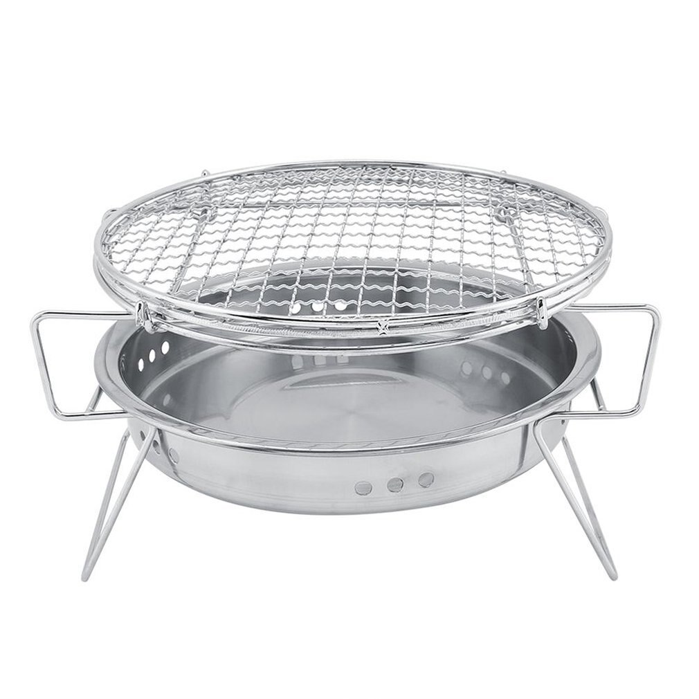 Outdoor Stainless Steel Bbq Grill Small Portable Barbecue Grill Camping Picnic Charcoal Stove Folding Grill