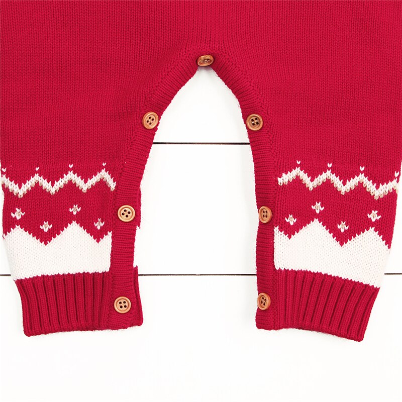 ah lavorato a maglia Spessa Vestiti Del bambino Del Capretto Della Ragazza e Del Ragazzo Del bambino di Natale corpo e Pagliaccetti Caldo Carino Maglione Pagliaccetto Appena nato Vestiti Del bambino Vestito tuta