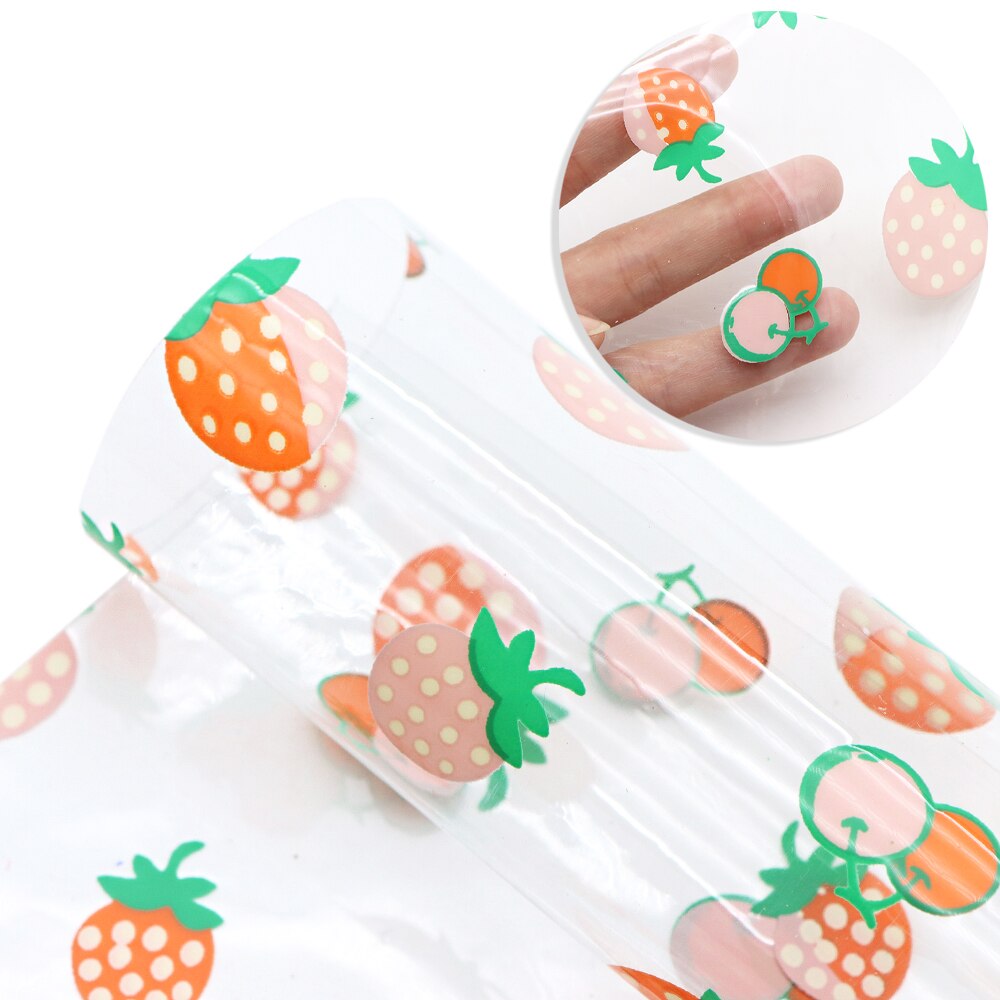 20*34cm jordbær kirsebær gennemsigtig kunstlæder ark vinyl kunstlæder til diy hjemmetekstil øreringe buer ,1 yc 11792: 1106441005