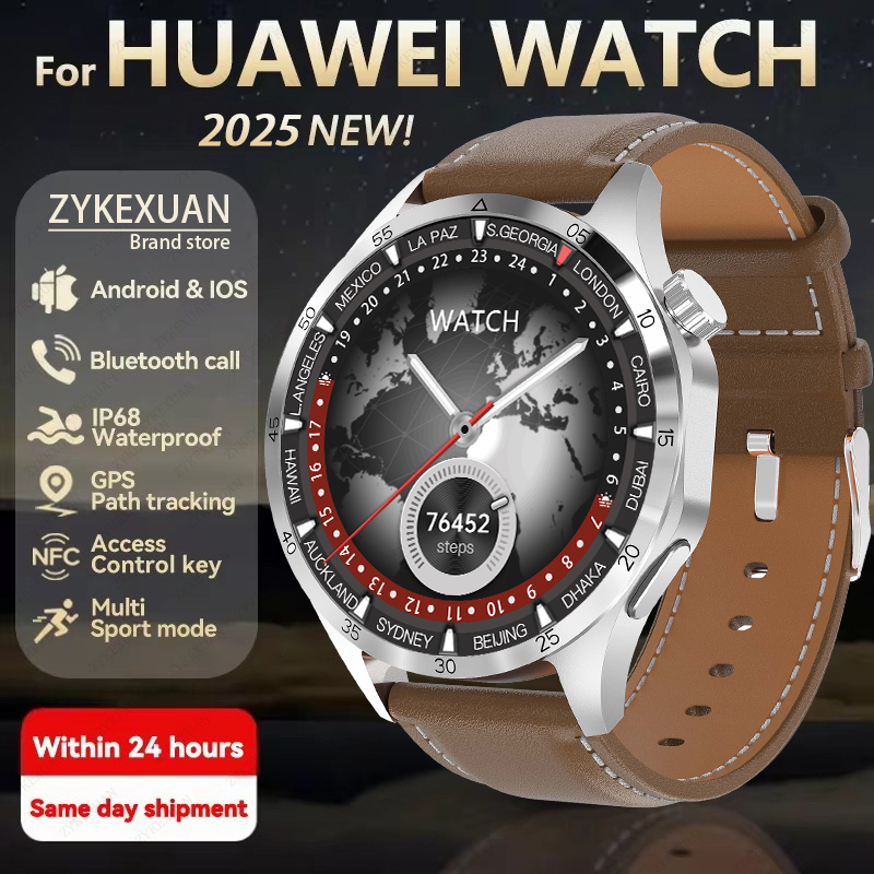 2025 novo para huawei relógio 5 pro relógio inteligente masculino tela amoled nfc gps bússola freqüência cardíaca à prova dwaterproof água bluetooth chamada smartwatch