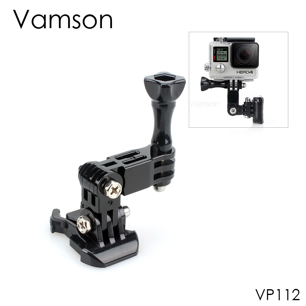 Vamson voor GoPro Hero 7/6/5/4 Manieren Draaitafel Button Mount voor DJI voor Xiaomi YI voor Eken Motorhelm Beugel arm VP112