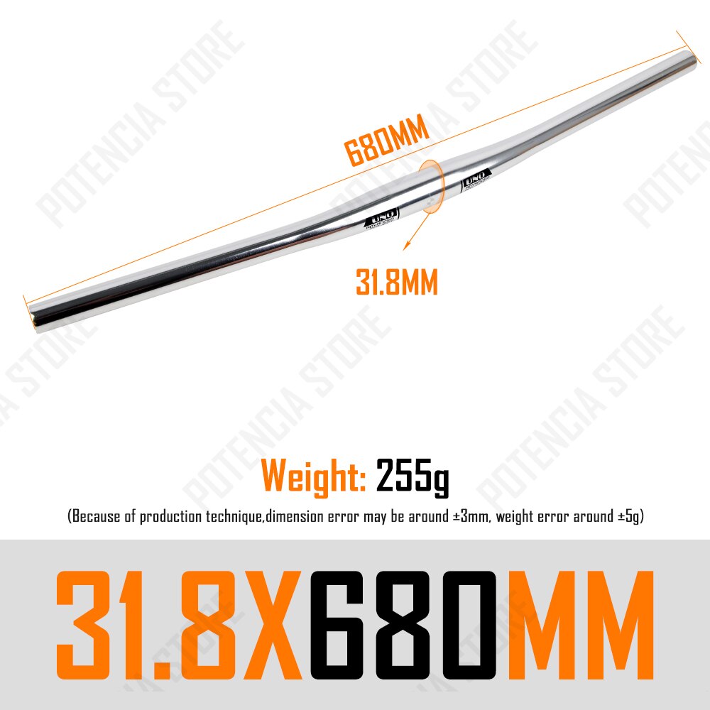 UNO Fahrrad Lenker Silber- 31.8MM Fahrrad erheben eben handhaben Bar Lenker 640/680/720/740/760mm Fahrrad Lenker MTB Bycicle Teil: eben Bar 680mm