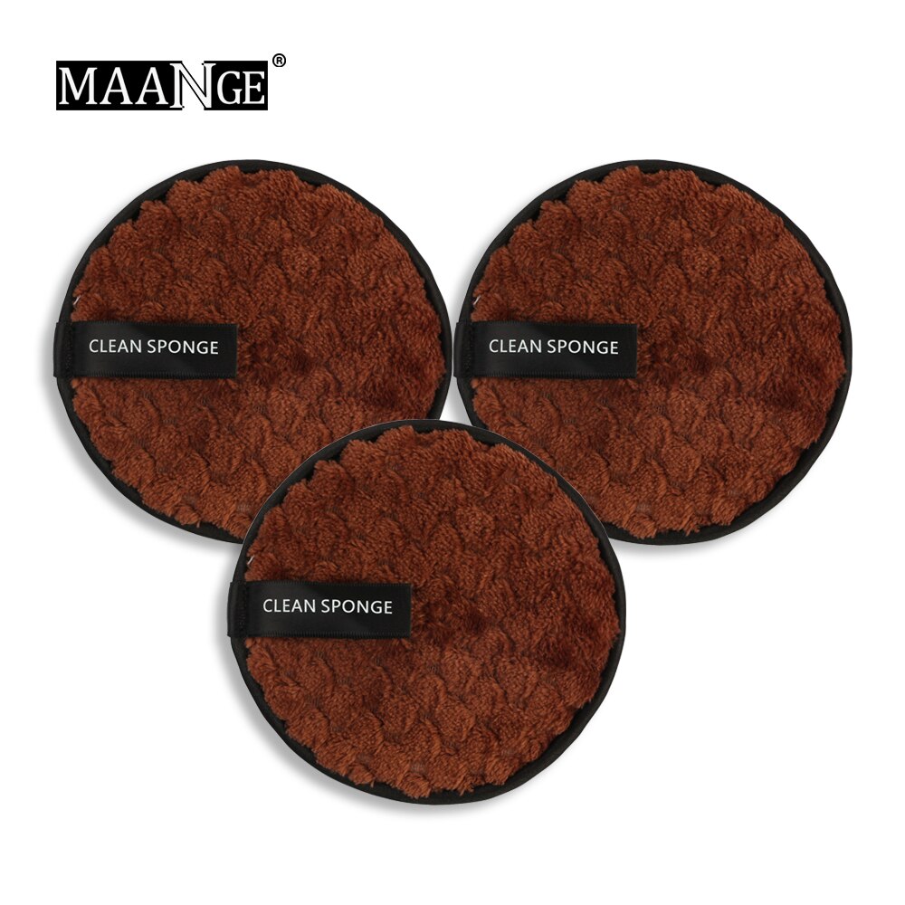 Mikrofaser Tuch Pads Entferner Gesicht Reinigung Handtuch Mehrweg Reinigung machen-hoch Schwamm Doppel Schicht Nagel Kunst Reinigung Wischen Werkzeuge: 3Stck-Braun