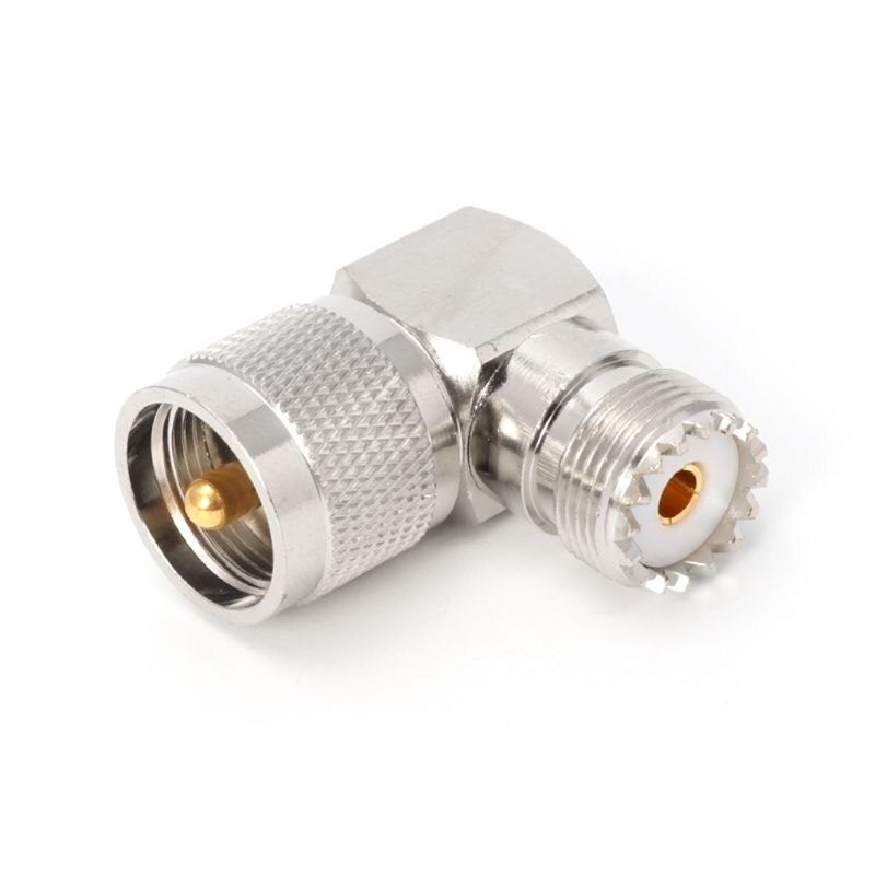 UHF PL259 Male Plug To SO239 Female Jack Right Angle 90 Degree RF Adapter Connector