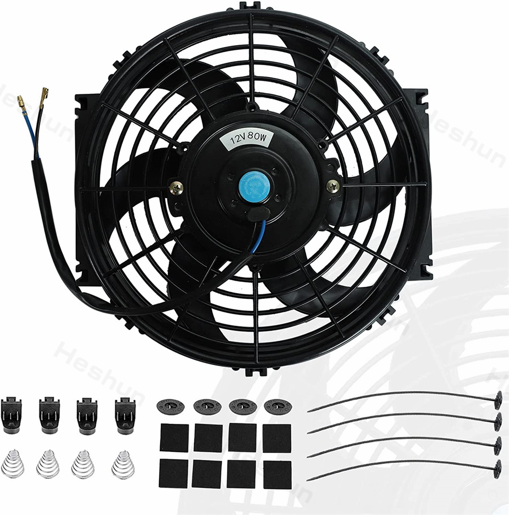 Universell 8/10/12/14/16 Zoll schlanker Lüfter drücken ziehen Hochleistungs-Kühler lüfter 12V 80W 2100 U/min montieren Bausatz schwarz: Blau