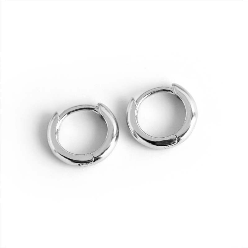 Inzatt Echt 925 Sterling Zilveren Geometrische Ronde Hoop Oorbellen Voor Mode Vrouwen Party Minimalistische Fijne Sieraden Accessoires: silver