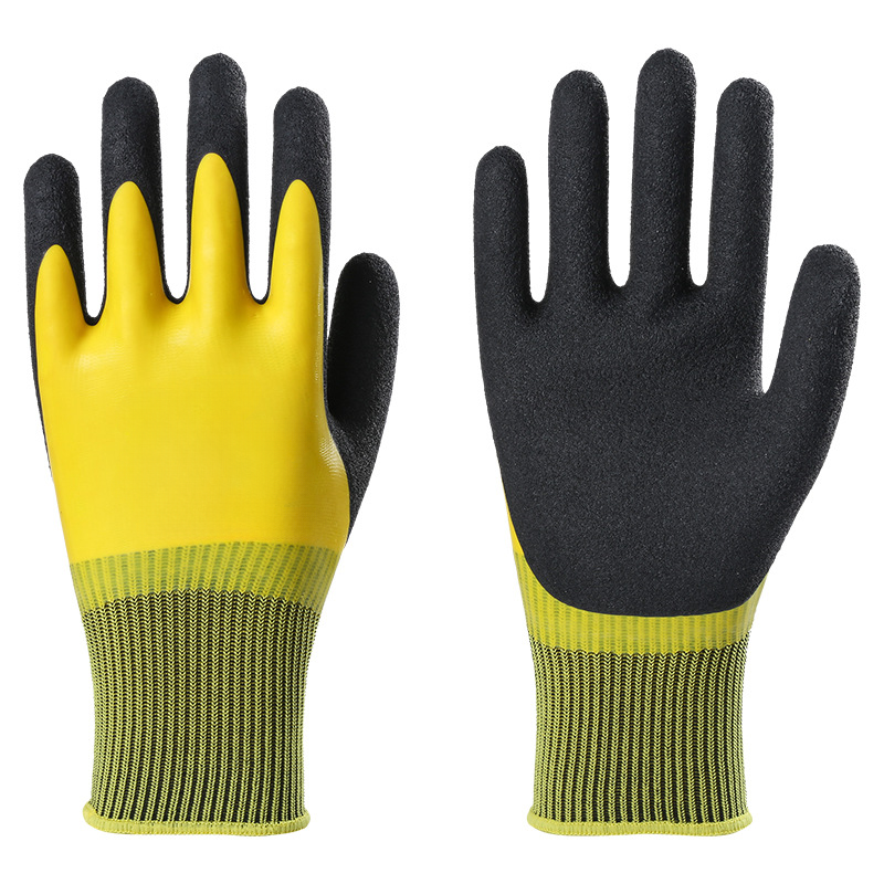 6pair Working Gloves Purple Polyester Grey Latex Glove Protective for work Garden Durable Non-slip Waterproof Gardening Gloves: PURPLE