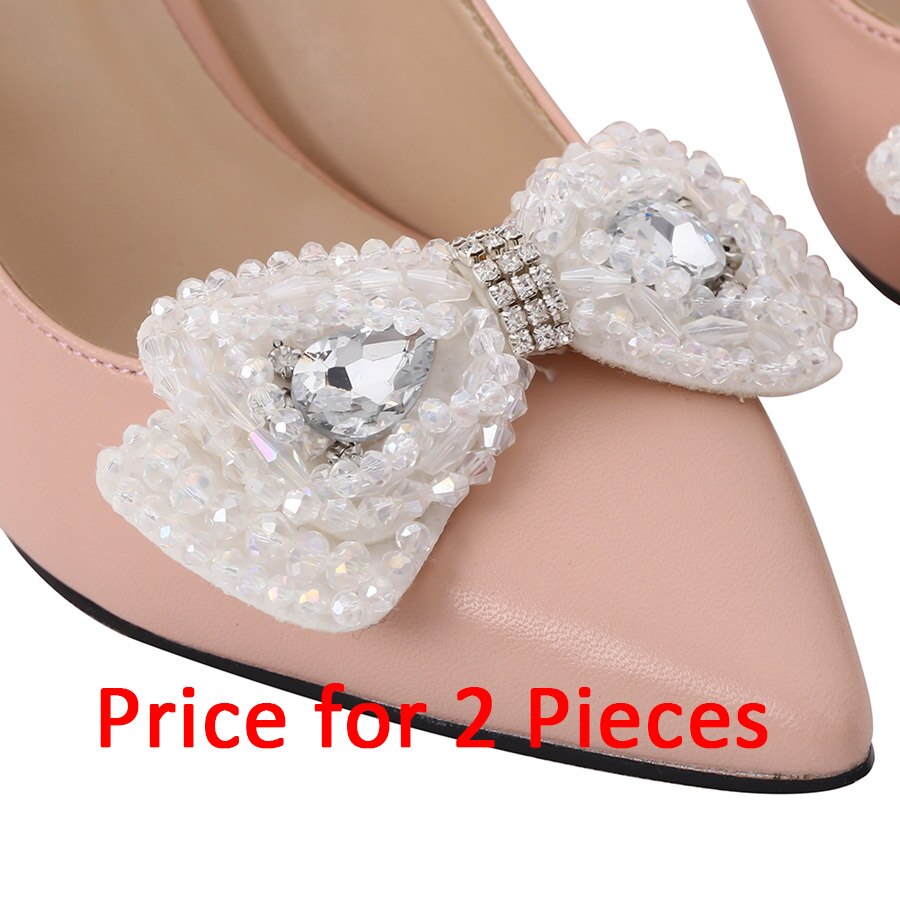 Ingesight .z 2 stykker crytal bowknot sko dekoration kvinder sko anklet charme klip til høje hæle boot smykker tilbehør: Bs00495