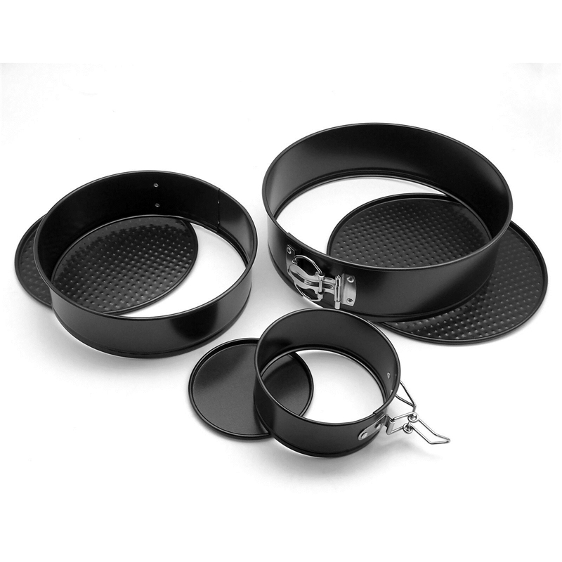 Sæt  of 3 slip-let springform rund kagebagning bageform bakke pande bagegrej kage bageplade