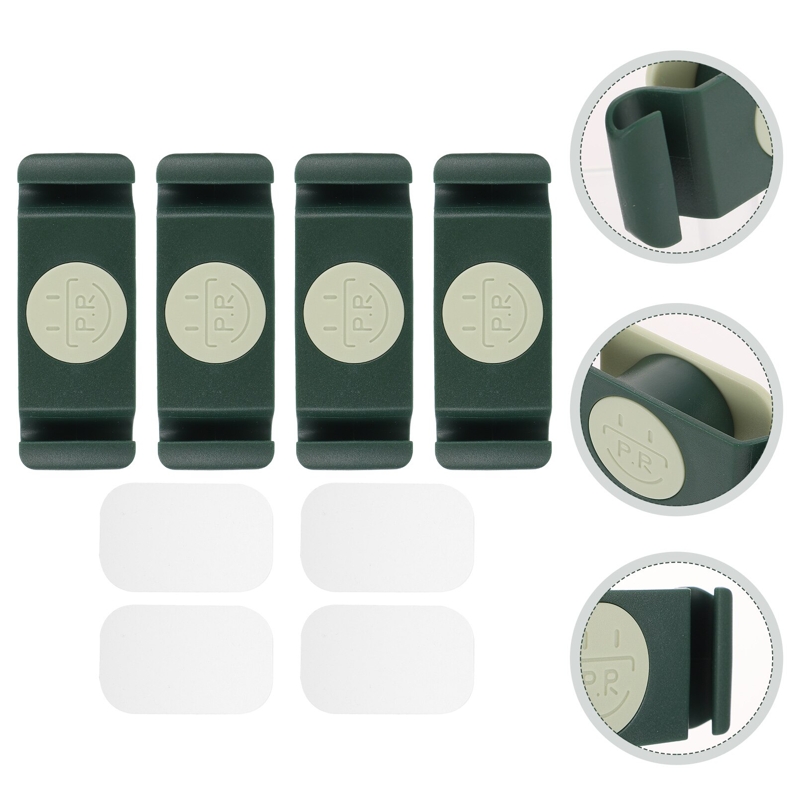 4pcs Wall Mounted Cord Keeper Wire Organizer Power Cable Management Organizer: Green