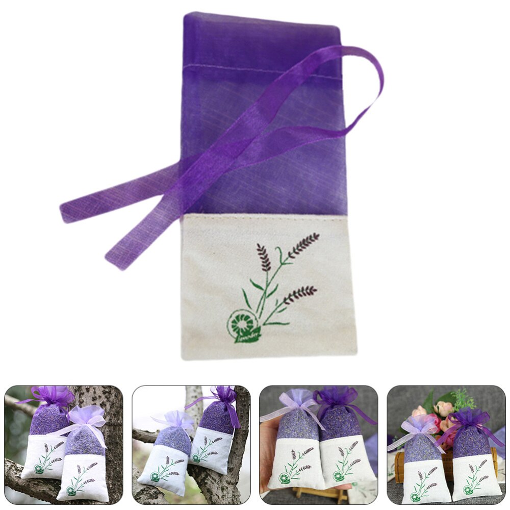 12pcs Lavender Sachets Empty Sachets Bags Gauze Storage Bags for Spice Packing: Deep purple