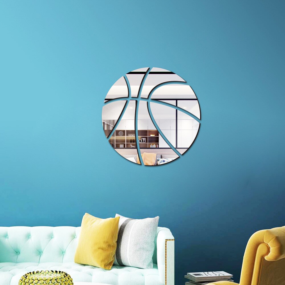 Spiegel Acryl Basketbal Plakken Diy Combinatie Home Muur Plakken Kinderkamer Muur Plakken Bal Plakken Spiegel Plakken