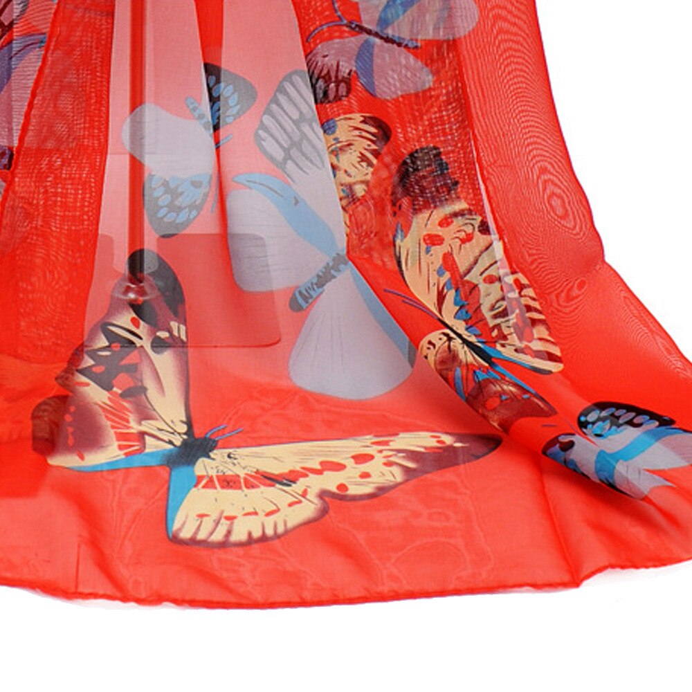 Mode Sjaal Dame Vlinder Print Neck Shawl Sjaal Warm Wrap Ademend Winddicht Sjaals Sjaals Hijab Halsdoek Foulard # Een