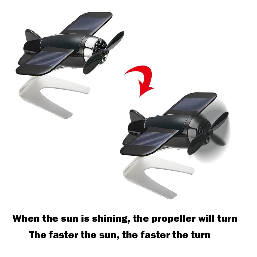 Car Decor Airplane Model Non-slip Mat Solar Energy Rotate Aircraft Dashboard Fou car Auto Accessories