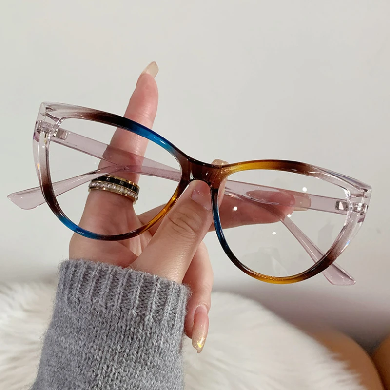 Gafas fotocromáticas antiluz azul para hombre y mujer, Gafas de sol con forma de ojo de gato, luz azul descolorida, Gafas de sol que cambian de Color transparente: Rojo