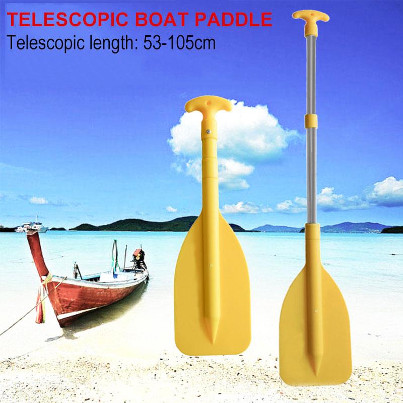 Pratique PVC jaune canotage eau de mer télescopique bateau Compact bateau pagaie canoë mouvement télescopique pagaie bateau à moteur rivière