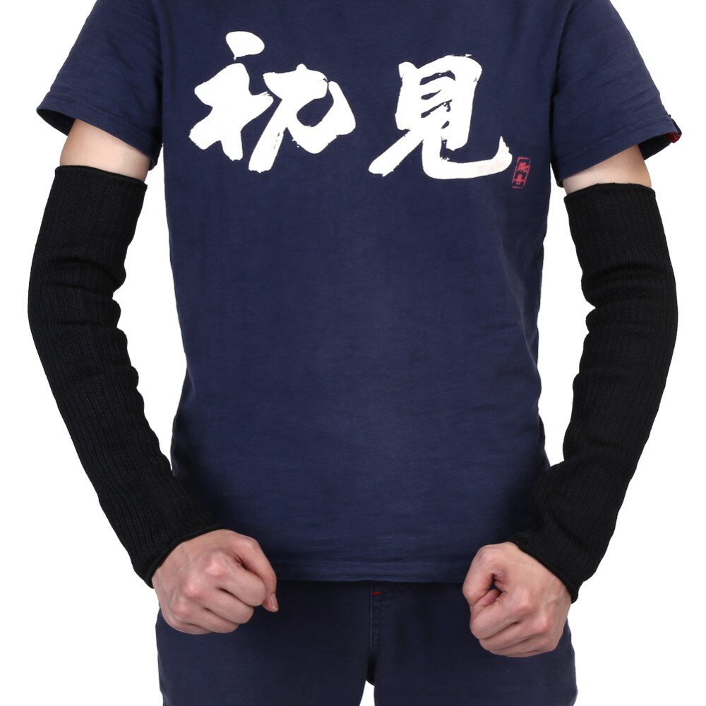 1 Pair Black Cut-Resistant Arm Sleeves High-tenacity Aramid Fiber Stainless Steel Wire Arm Sleeve Safety Protector