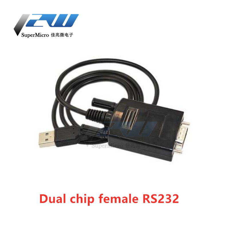 Usb til seriel port 9- pin til  rs232 ni-pin serielt kabel datakabel com port hl -340 chip converter: Dobbelt kvinde  rs232