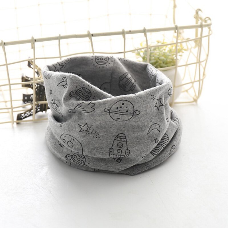 Kid Print Cartoons Scarf Winter Warm Scarves Kids Boys Girls Cotton Blend Multi Use Neck Warmer Scarf Hat Bandana