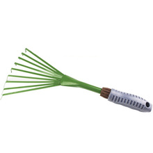 1Piece 39cm Garden Rake Hand Cultivator for Garden Rubber Handle Rust-proof Seed Leaf Cleaning Rake Gardening Tools