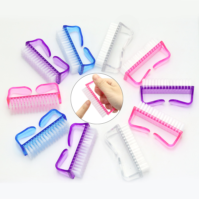 Top Cleaning Nail Brush Nail Art Plastic Soft Remove Dust Finger Care UV Gel Manicure Pedicure Tool Makeup Brushes Scrubbing