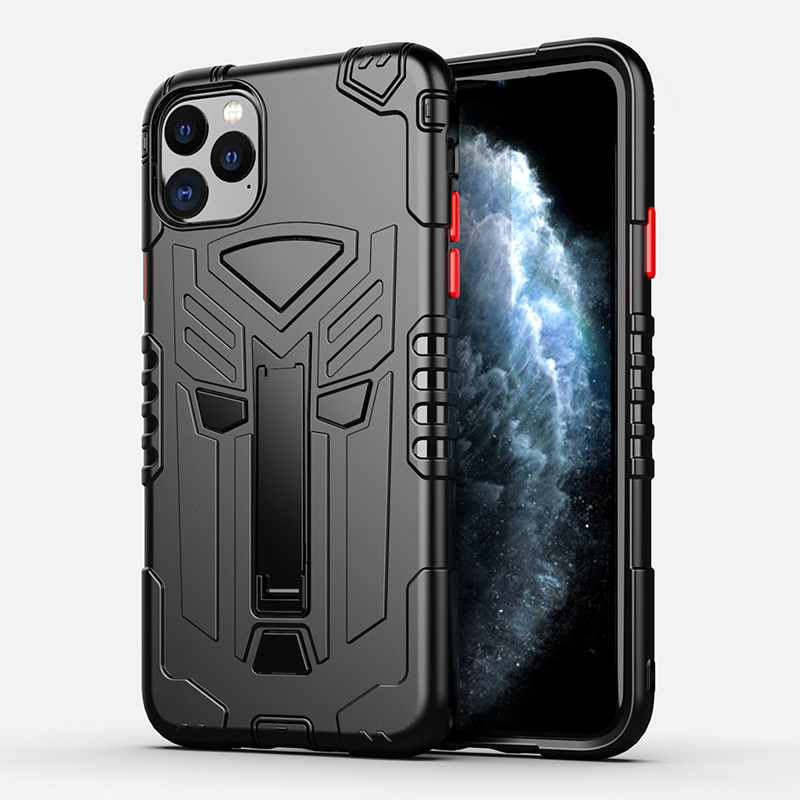 Geschikt Voor Apple Iphone 11 Pro Max 8 7 Plus Mobiele Telefoon Case Houder Beschermhoes Tpu + Pc Siliconen anti-Val Soft Shell: iPhone 11 pro / Black