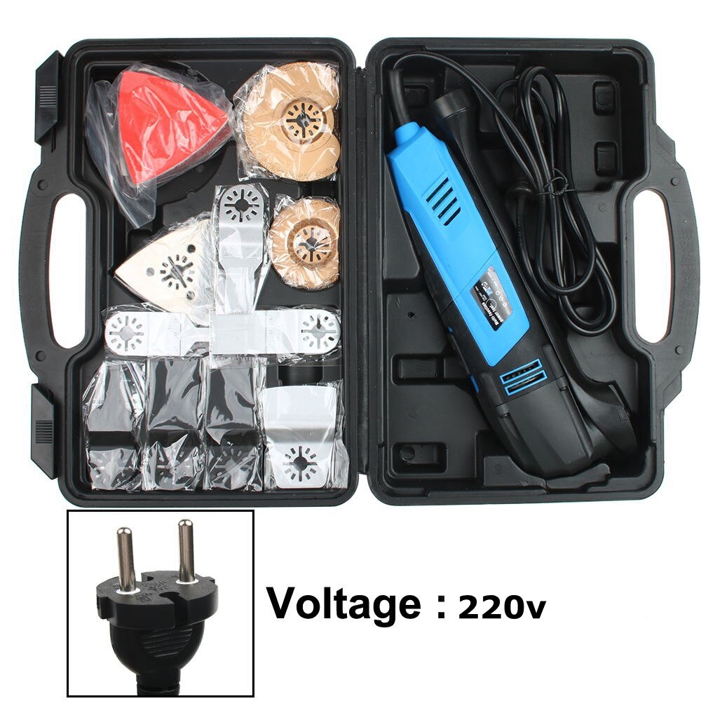 37pcs Renovator Tool Oscillating Trimmer Home Renovation Tool Trimmer woodworking Tools Multi-Function Electric Saw: 220v with box