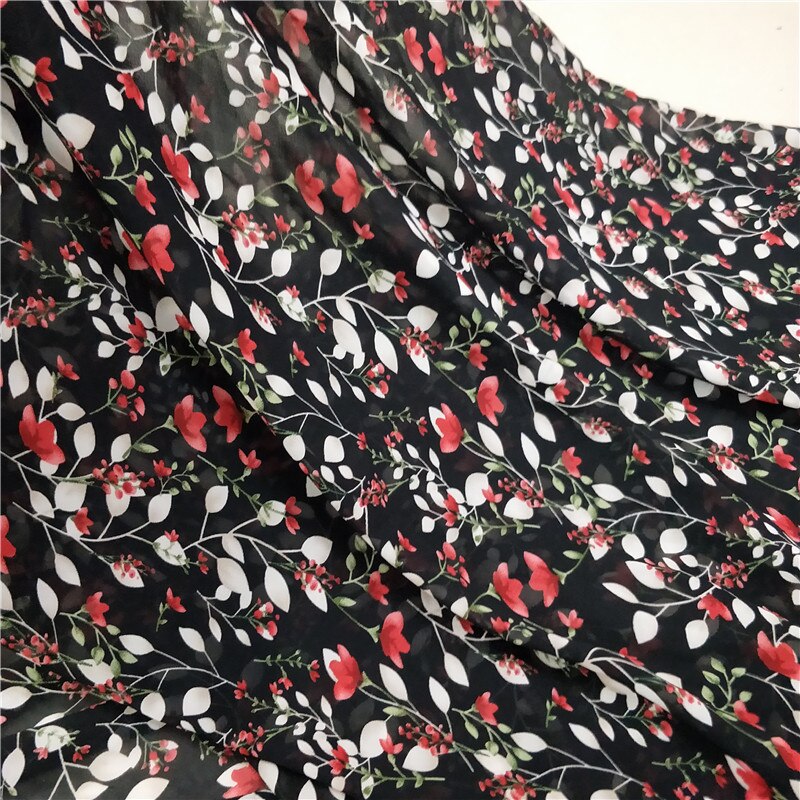 Tela de gasa de poliéster, tela estampada sencilla, a la , para vestido y camisa