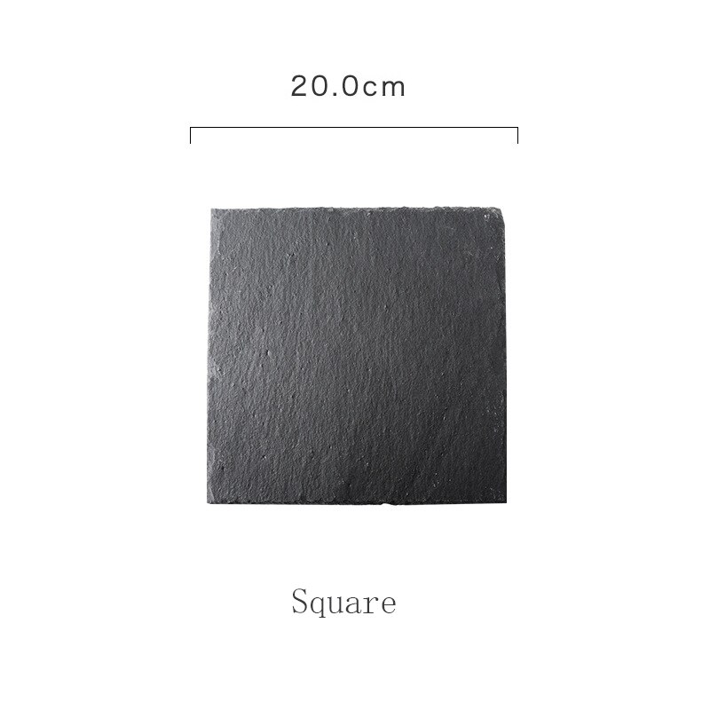 Texture matte black premium rock stone steak western dinner plate luxury feel: 2020