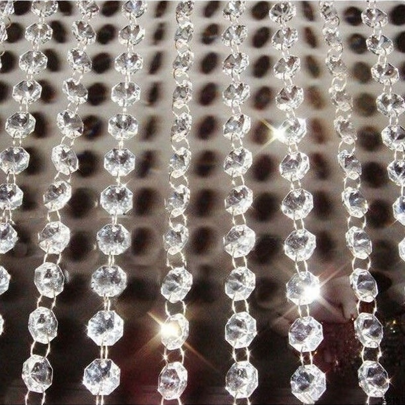33ft krans hengende sikkerhet akryl krystall tråd perle gardin diamant kjeder fest tre xms ornament