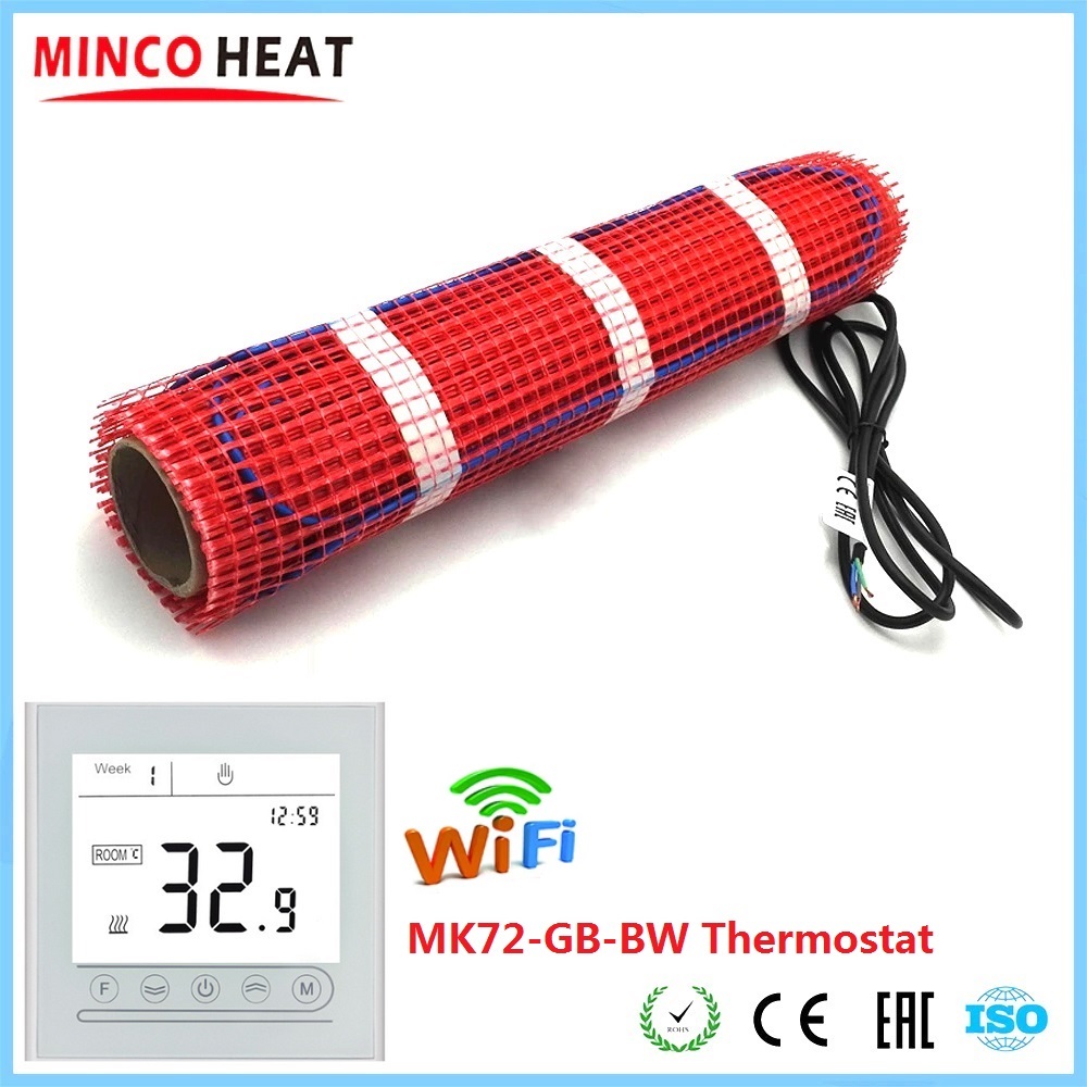 MINCO HEAT 50cmX2m 1m2 Underfloor Heating Warm Mat 150w/m2 Electric Heater Under Tile with Smart WiFi Thermostat