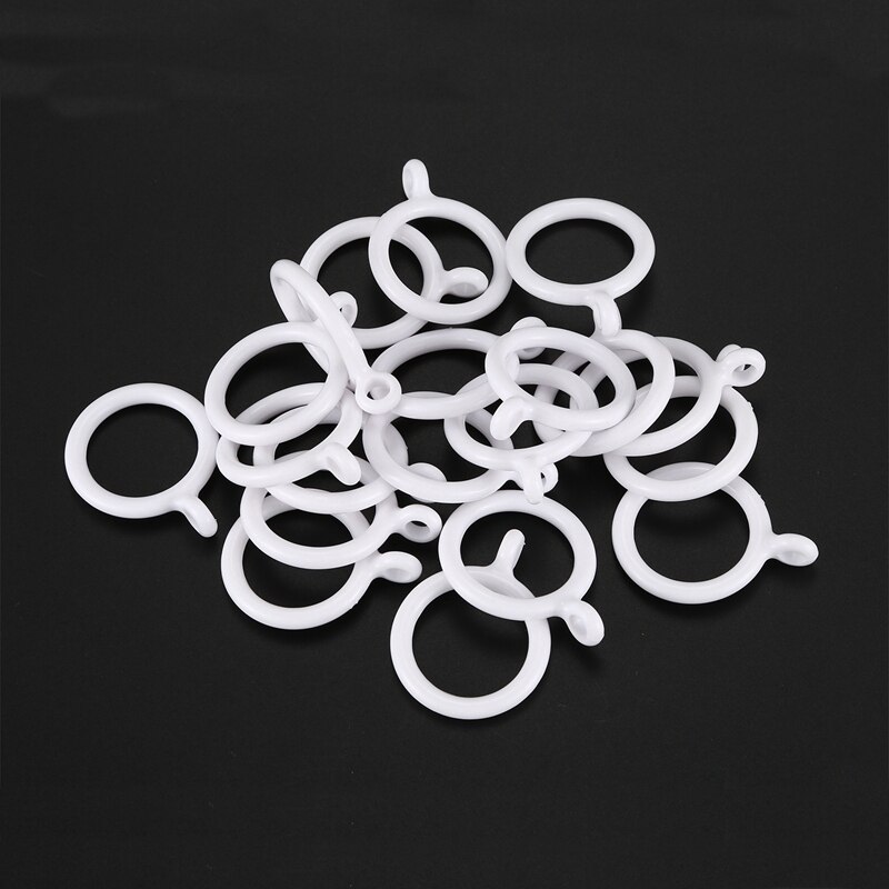 20X White 25Mm Inner Plastic Curtain Rings