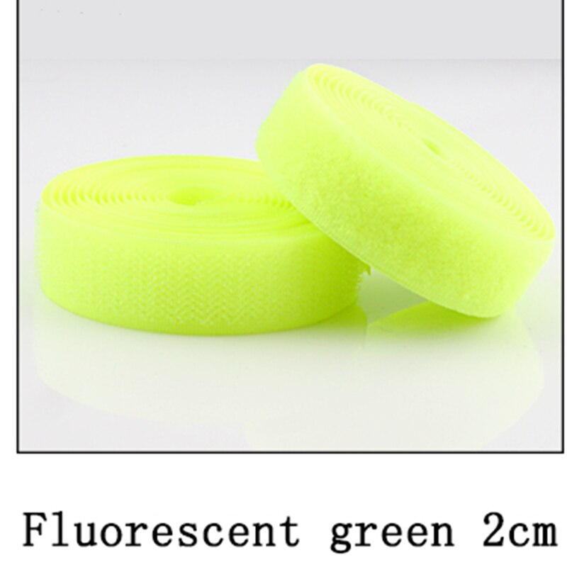 2 meter 16/20mm kardborrefästen sugru kardborreband utan självhäftande fäste nylon magisk tejp remsa sömnadstillbehör kardborre: 20mm / Fluorescerande grön 2m