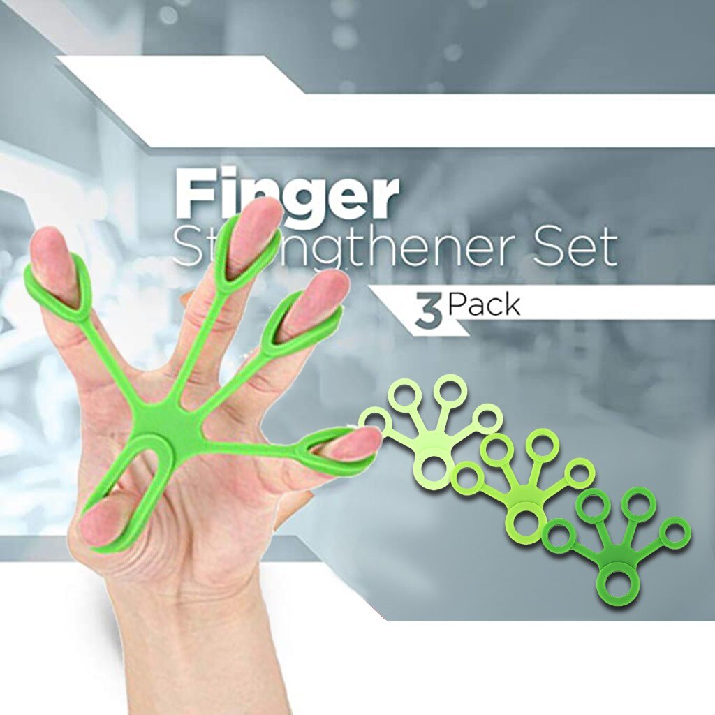 Silikonowy palec chwytak trenażer siłowy odporność zespół ściskacz nadgarstek nosze urządzenie robić treningu palców ćwiczenia golf gitara dla dzieci: zielony 