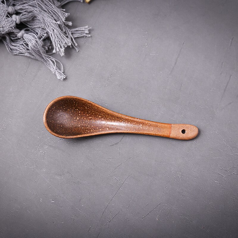 Japanese leaf shape bowl plate spoon ceramic tableware suit: 1 spoon