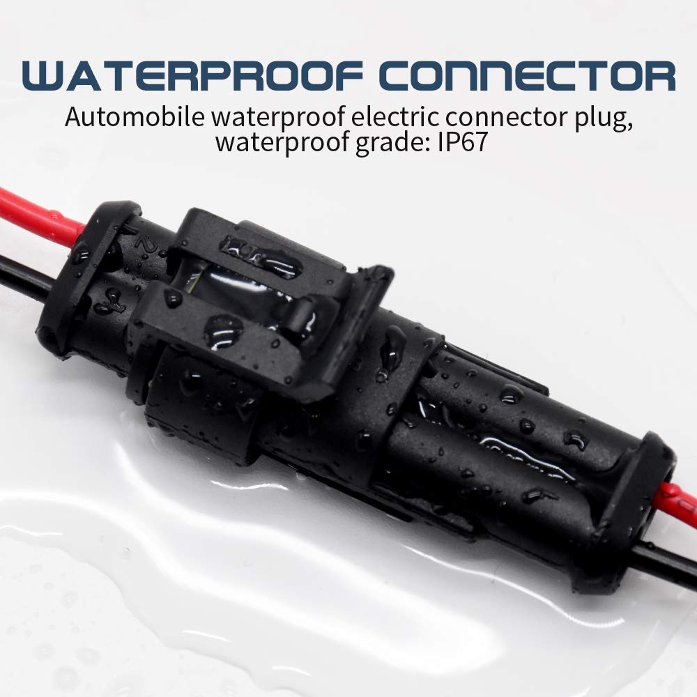 5 Pairts 2 Pin Connector Waterproof Connector Male and Female Way 20AWG Wire Suitable for Car Truck Boat Other Wire Connection