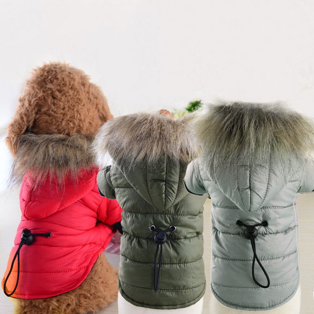 Hond Jas Winter Warm Kleine Hond Kleding Voor Chihuahua Soft Fur Hood Puppy Jas Kleding Hond Kleren Warm voor Hond D7
