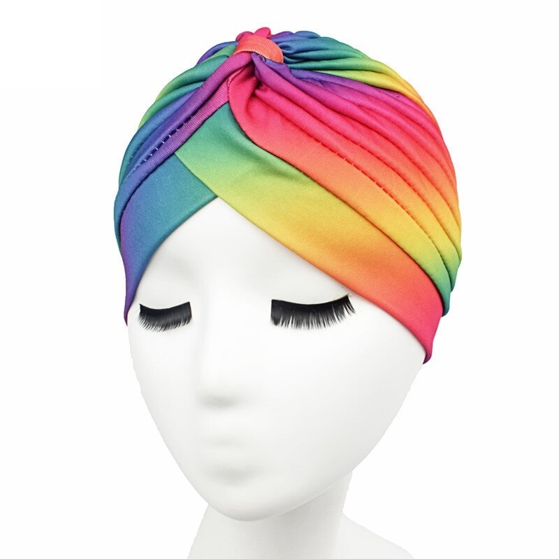 Moda feminina chapéus de cabelo turbante indiano estilo cabeça envoltório chapéu noite capa de cabelo bandana vários design de impressão acessórios para o cabelo: Type 2