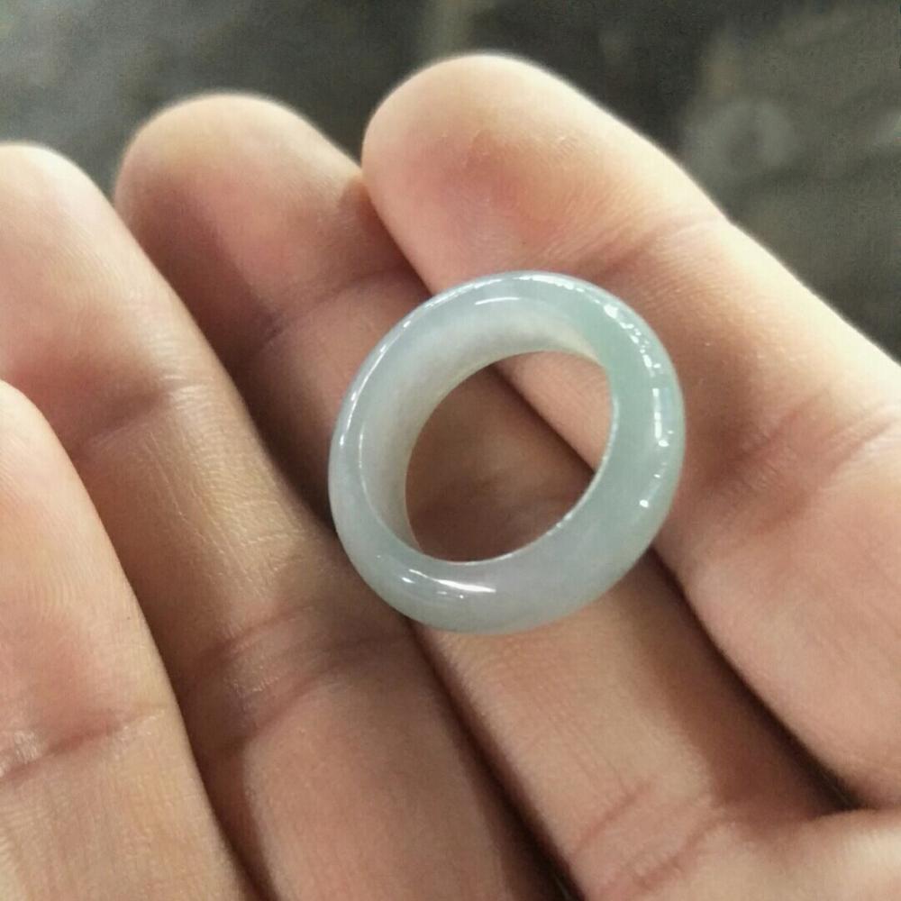 Atacado de alta qualidade natural birmânia jade gelo anel jóias sorte exorcise maus espíritos auspicioso amuleto jade anel jóias finas: Inner diameter 17 mm