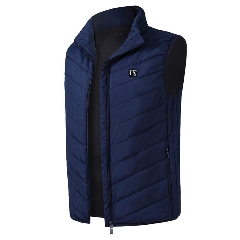 Chaleco térmico eléctrico Flexible para hombre, chaqueta de invierno para deportes, senderismo y pesca,: blue / S