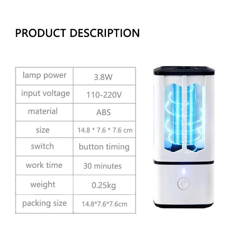 Quartz Ultraviolet Lamp Sterlizer Disinfection Uvc Lamps Portable Ozone Ultraviolet Uvc Germicidal Light Home Classroom Use